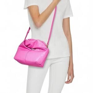 Barbie Pink Faux Leather Hobo Mini Bag Detachable Strap Two Way Crossbody Preppy